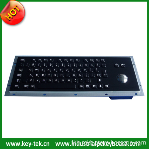 Industrial Black Titanium Keyboard with Trackball and Function Keys